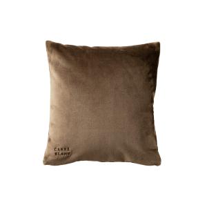 Housse de coussin polaire marron 45 x 42 cm