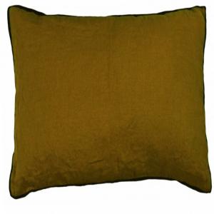 Housse de coussin pur lin lavé foin 45x45