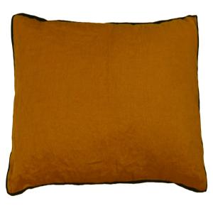 Housse de coussin pur lin lavé terre cuite 45x45