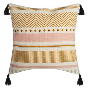 Housse de coussin rayure perle 40x40cm