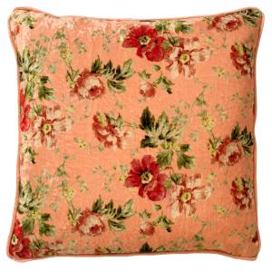 Housse de coussin rose   45x45 cm  avec motif fleuri