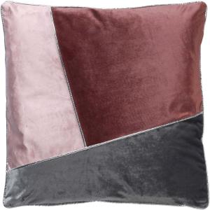 Housse de coussin rose en velours-45x45 cm avec motif