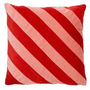 Housse de coussin Rouge 45x45 cm - Rayé