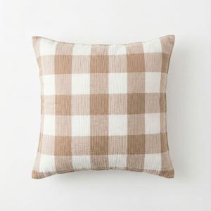 Housse de coussin tissée en gaze de coton Beige 40x40cm