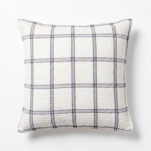 Housse de coussin tissée en gaze de coton Bleu jean 40x40cm