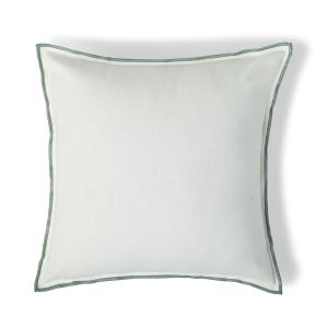 Housse de coussin toile de coton blanc / céladon 50x50