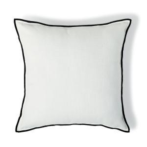 Housse de coussin toile de coton blanc / noir 50x50