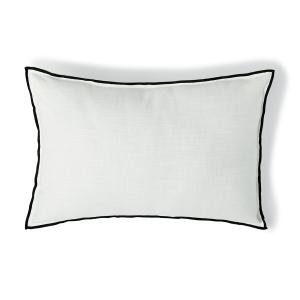 Housse de coussin toile de coton blanc / noir 60x40