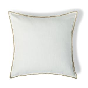 Housse de coussin toile de coton blanc / sable 50x50