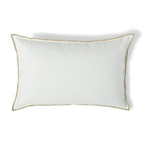 Housse de coussin toile de coton blanc / sable 60x40