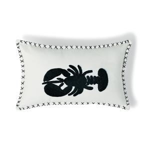Housse de coussin toile de coton bleu marine 50x30