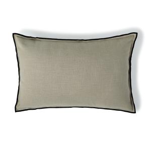 Housse de coussin toile de coton naturel / noir 60x40