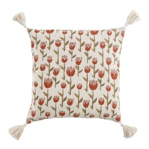 Housse de coussin TULIPE en polycoton - 50 x 50 cm
