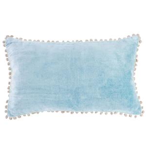 Housse de coussin velours de coton céladon 50x30