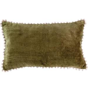 Housse de coussin velours de coton coriandre 50x30