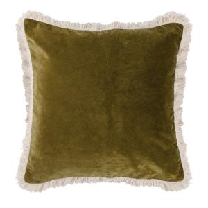 Housse de coussin velours de coton coriandre 50x50