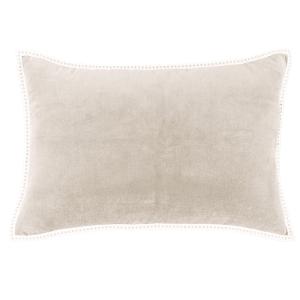 Housse de coussin velours de coton grège 60x40
