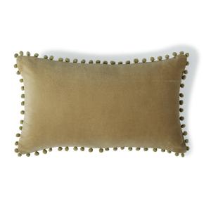 Housse de coussin velours de coton sable 50x30