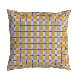 Housse de coussin velours géométrique lila 45x45 cm