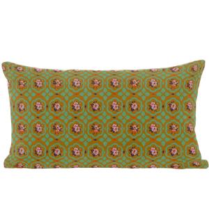 Housse de coussin velours graphique doré 30x50 cm