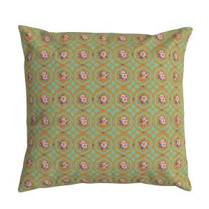 Housse de coussin velours graphique doré 45x45 cm