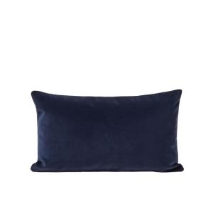 Housse de coussin velours mat au tissage dense bleu 28x47 cm
