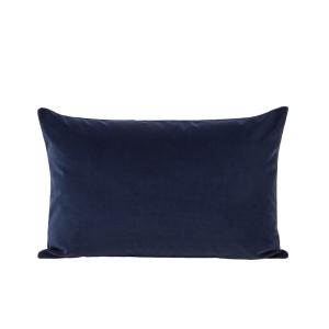 Housse de coussin velours mat au tissage dense bleu 40x60 cm