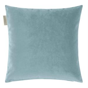 Housse de coussin velours uni et point de bourdon noir bleu…