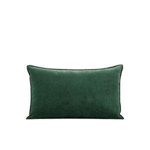 Housse de coussin velours uni et point de bourdon noir vert…