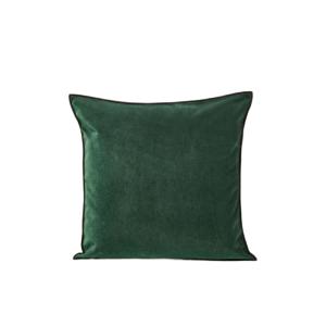 Housse de coussin velours uni et point de bourdon noir vert…
