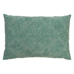 Housse de coussin vert en coton-40x60 cm avec motif fleuri