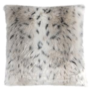 Housse de cousssin fausse fourrure lynx des neiges blanc 50…