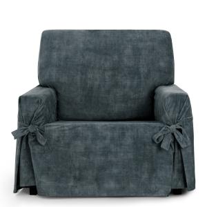 Housse de fauteuil antitache avec des rubans gris foncé  80…