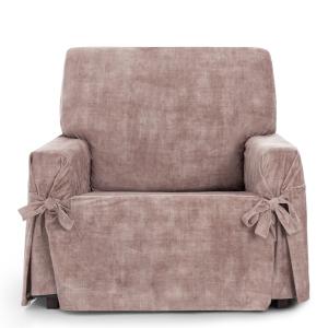 Housse de fauteuil antitache avec des rubans rose  80 -120cm