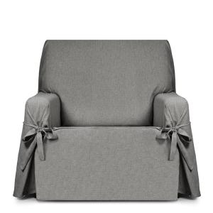 Housse de fauteuil hydrofuge 1 place avec rubans beige-gris…