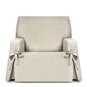 Housse de fauteuil hydrofuge 1 place avec rubans écru 80-12…