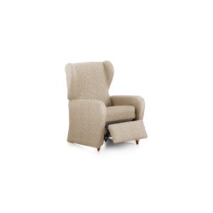 Housse de fauteuil relax extensible beige 60 - 85 cm