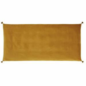 Housse de matelas de sol en velours de coton ocre 90x190