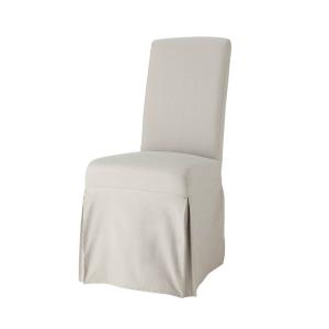 Housse longue de chaise en coton gris clair, compatible cha…