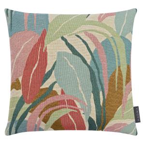 Housses de coussin jacquard motif végétal multicolore 40x40…