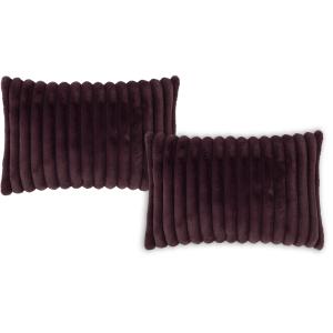 Housses de coussin moelleux imitation fourrure prune-Lot de…