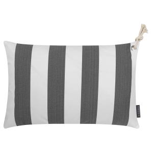 Housses de coussin rayées anthracite/blanc avec corde- Lot…