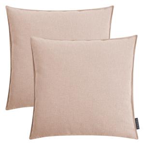 Housses de coussin unie nude-50x50- Lot de 2