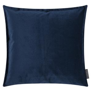 Housses de coussin velours avec volant piqué bleu foncé 45x…