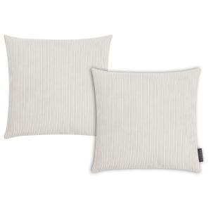 Housses de coussin velours cotelé ivoire - Lot de 2 - 40x40