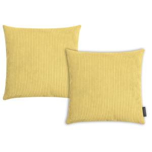 Housses de coussin velours cotelé jaune - Lot de 2 - 40x40
