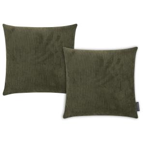 Housses de coussin velours cotelé vert - Lot de 2 - 40x40