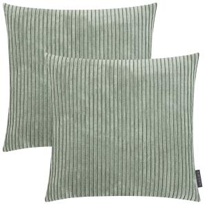 Housses de coussin velours côtelé vert sauge - Lot de 2 - 4…