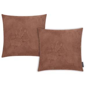 Housses de coussin velours côtelé vieux rose brique-Lot de…