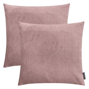 Housses de coussin velours cotelé vieux rose- Lot de 2-50x5…